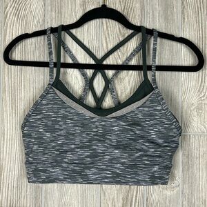 Zyia Active Luxe Strappy Bra Sage Grey Sports Athletic Womens Size Small